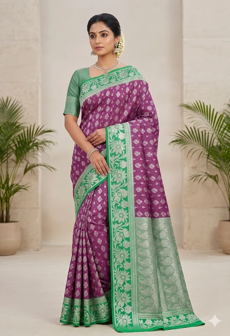 Grapes Semi Silk Sarees